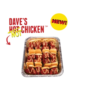 Dave’s Hot Chicken Menu with Prices 2026 120 Dave's NOT Chicken Mini Slider HotBox with 20 mini cauliflower sliders for sharing